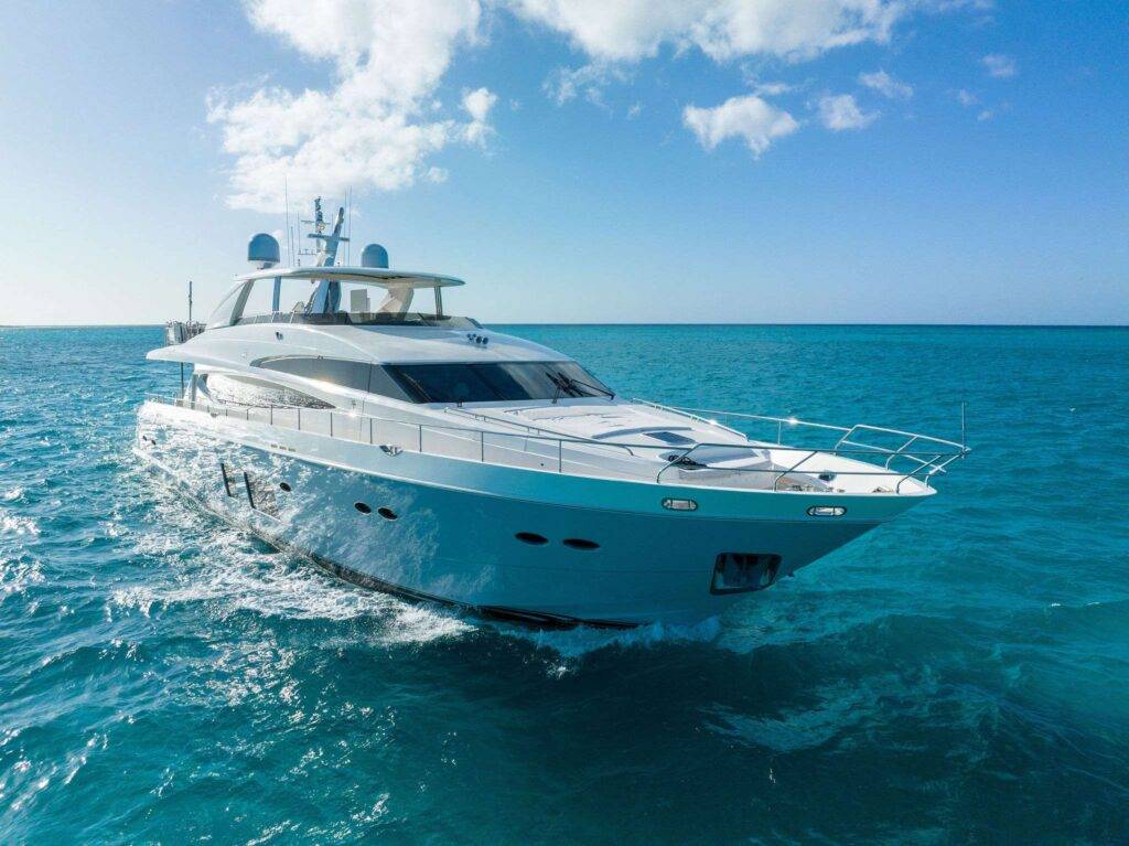 Luxurious 8908 yacht with spacious sundeck & pool.
