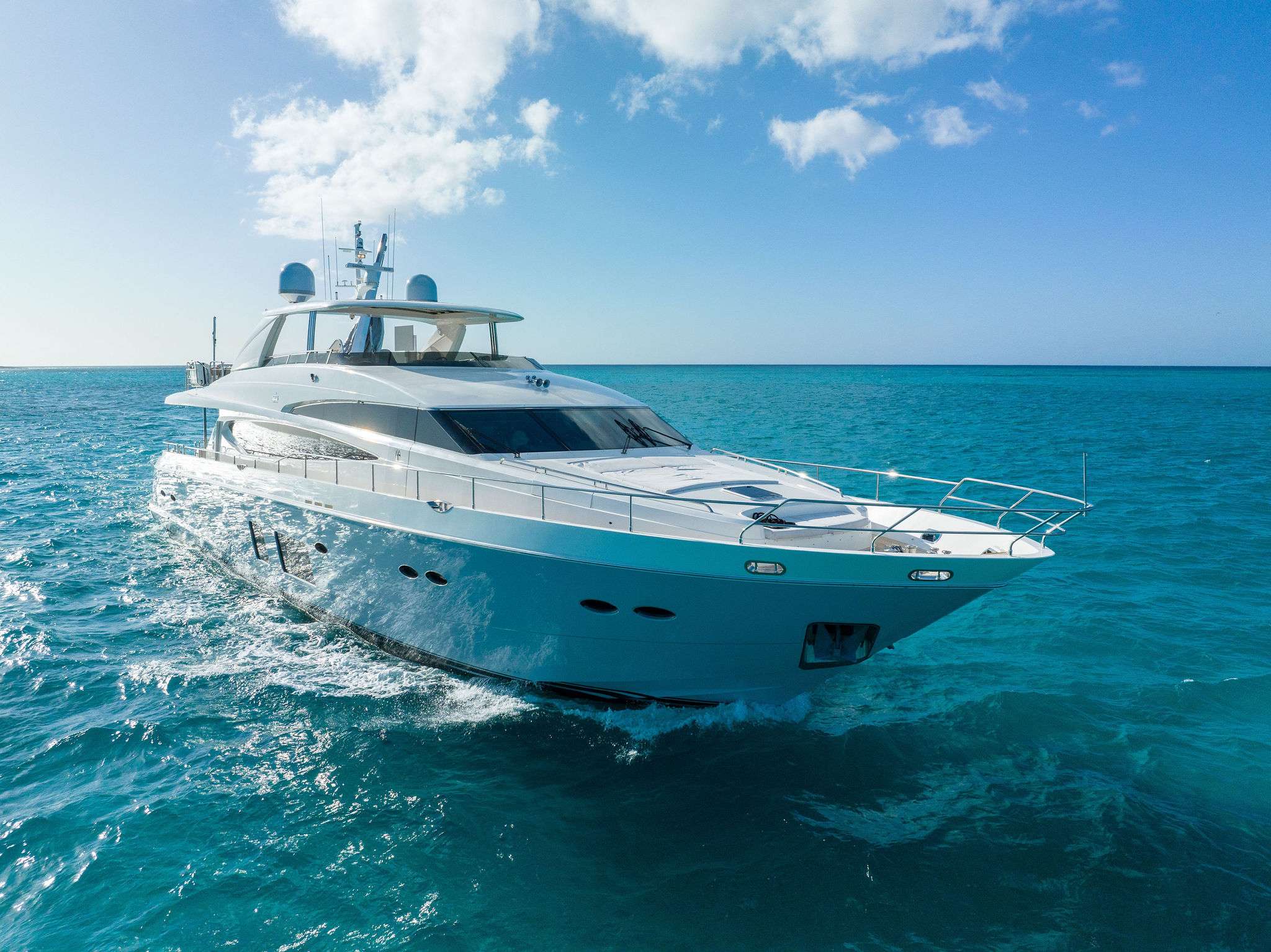 Luxurious 8908 yacht with spacious sundeck & pool.